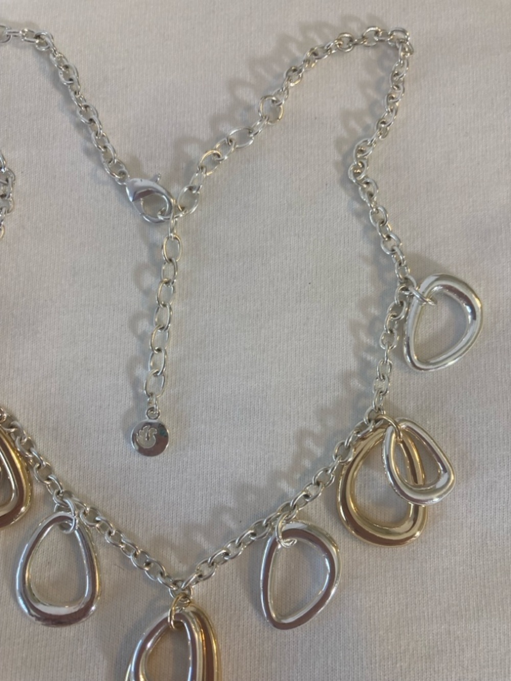Gloria Vanderbilt Two Tone Dangle Necklace - Picture 3 of 7